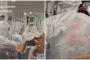 Momen kakak adik jaga ibu positif Covid di IGD, APD-nya jadi sorotan