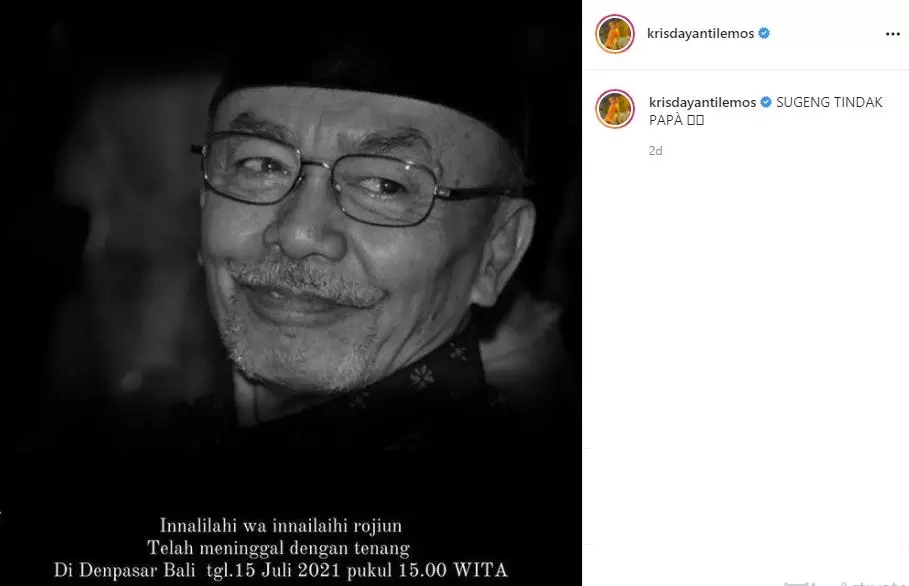 Kisah 7 seleb kehilangan orangtua akibat terpapar Covid-19 © 2021 instagram.com