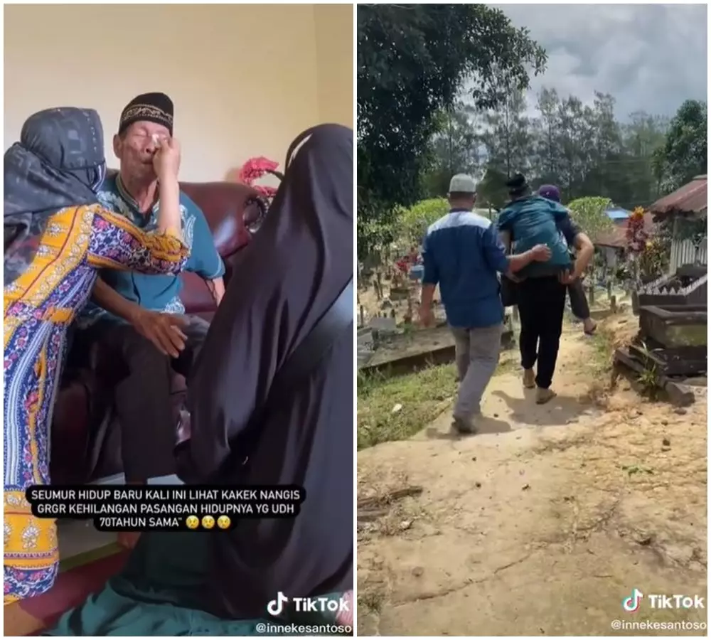 kakek sedih ditinggal istri © 2021 TikTok