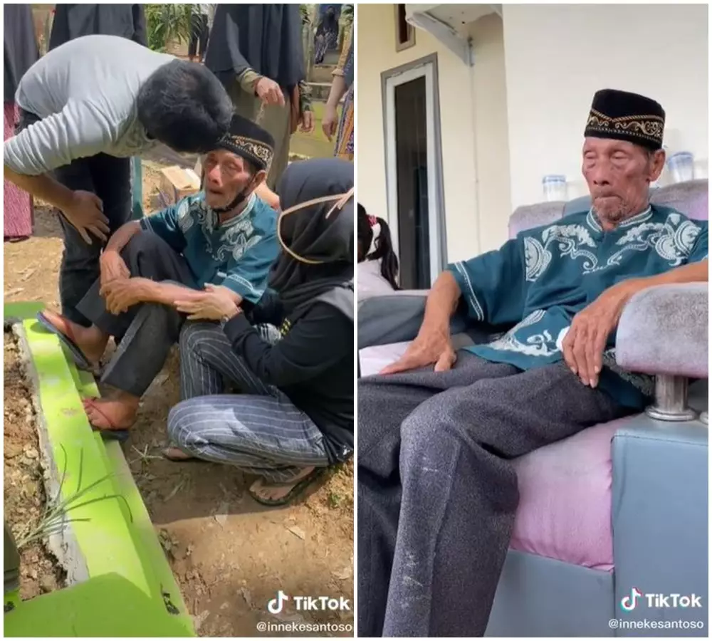 kakek sedih ditinggal istri © 2021 TikTok