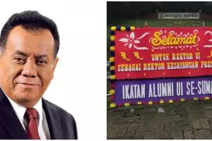 Viral deretan karangan bunga untuk rektor UI, pesannya curi perhatian