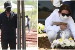 7 Momen Billy Syahputra di pemakaman ibunda Amanda Manopo