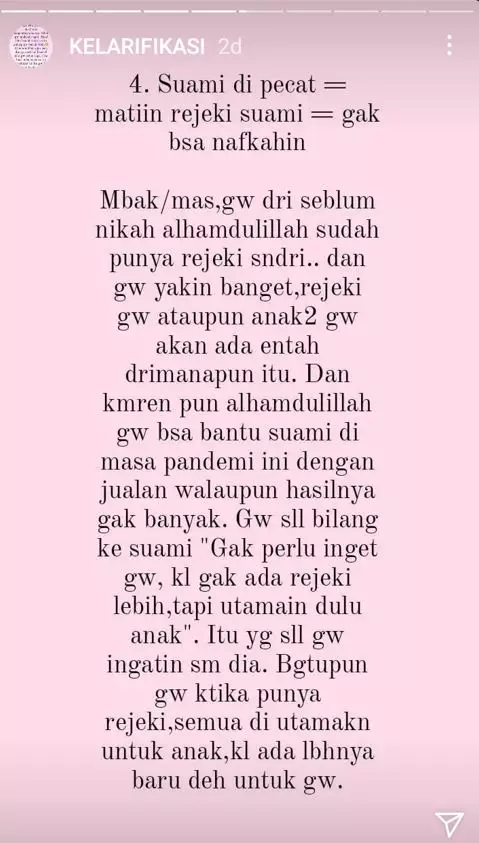 klarifikasi istri pramugara viral © Instagram