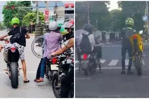 13 Momen lucu pengendara motor di jalan ini aksinya bikin ketawa