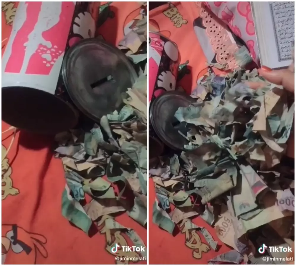 uang tabungan disobek © 2021 berbagai sumber