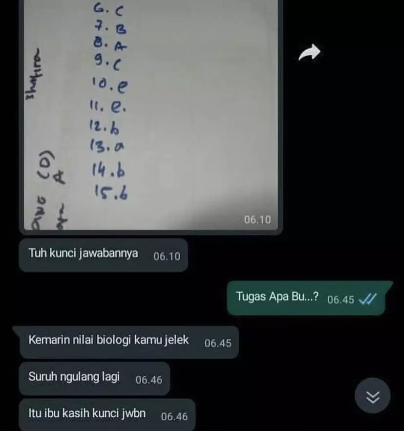 Chat lucu antara siswa dan guru © Twitter