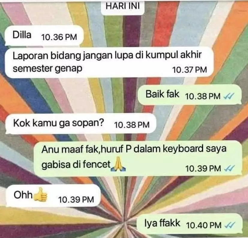 Chat lucu antara siswa dan guru © Twitter