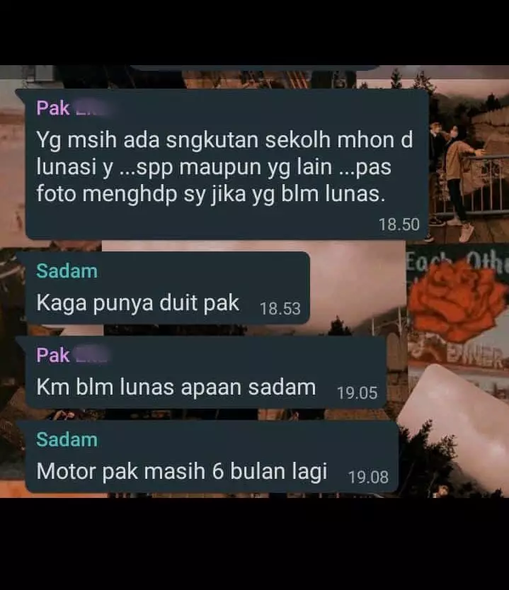 Chat lucu antara siswa dan guru © Twitter