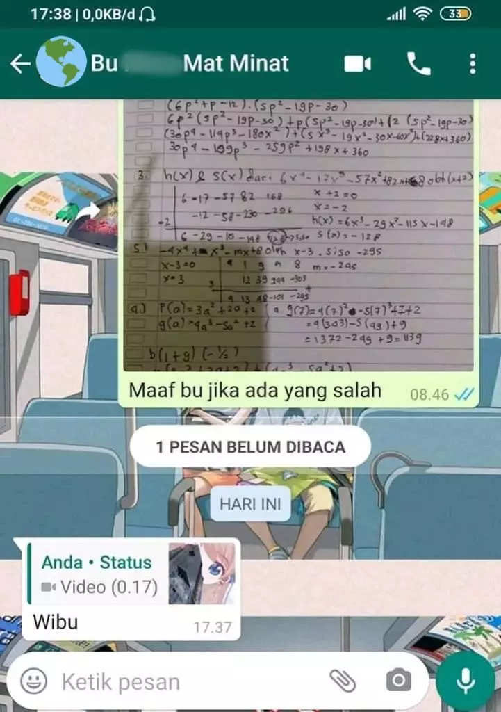 Chat lucu antara siswa dan guru © Twitter