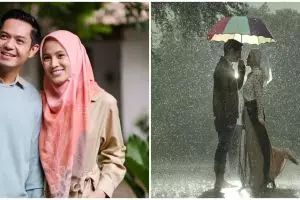 7 Potret lawas prewedding Alyssa & Dude, pose romantis di bawah hujan
