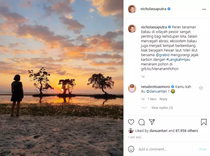 Nicholas Saputra unggah foto cewek misterius Instagram Nicholas Saputra unggah foto cewek misterius Instagram