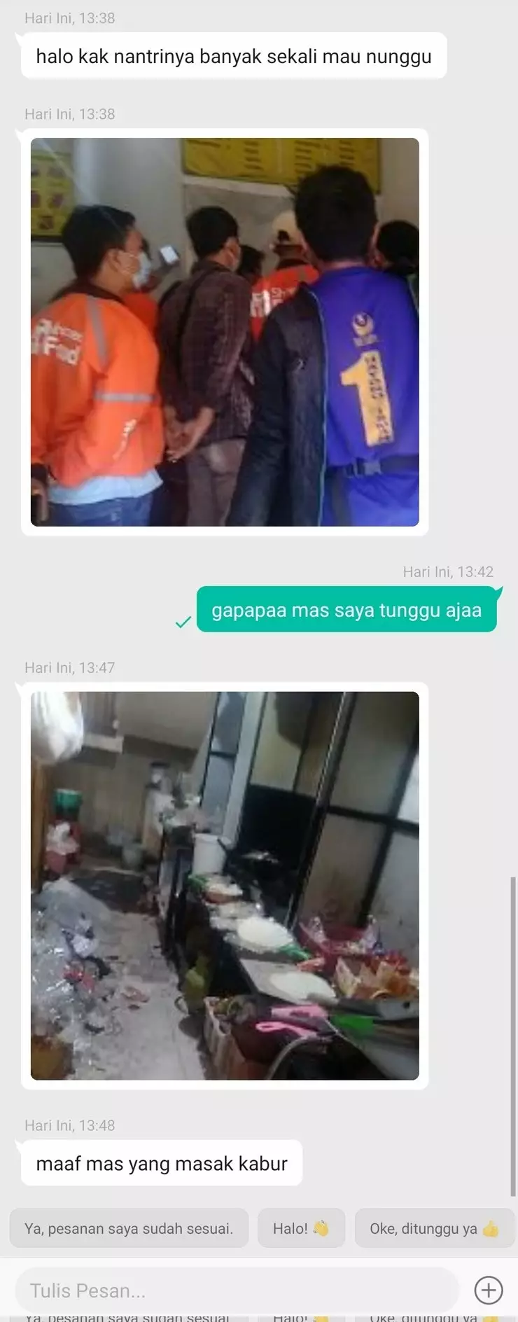 Chat pesan makanan via online © berbagai sumber