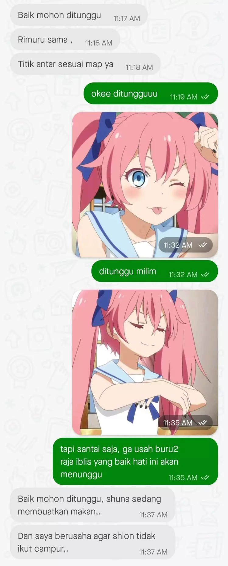 Chat pesan makanan via online © berbagai sumber