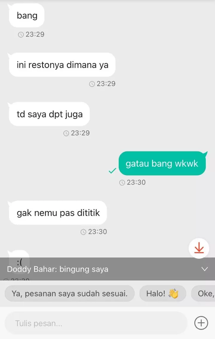 Chat pesan makanan via online © berbagai sumber