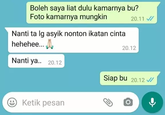 Balasan chat lucu dari pemilik kos © Twitter