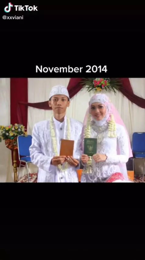 pasangan pengantin di SMK nikah beneran © TikTok