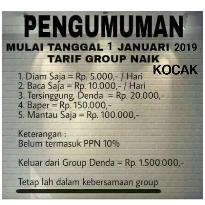 pengumuman tarif jasa © 2021 berbagai sumber
