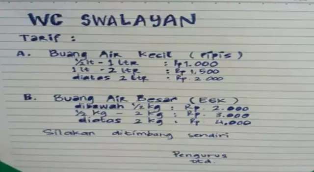 pengumuman tarif jasa © 2021 berbagai sumber