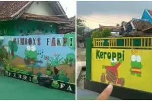 9 Penampakan rumah tema Keroppi, pagar hingga kamar mandi serba hijau