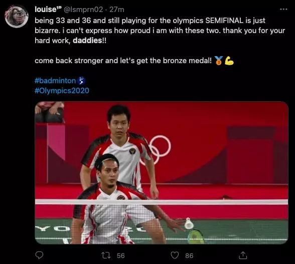 Ahsan Hendra di olimpiade 2020 © berbagai sumber Ahsan Hendra di olimpiade 2020 © berbagai sumber