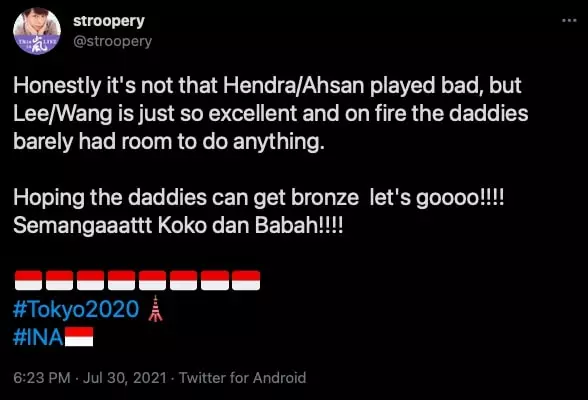 Ahsan Hendra di olimpiade 2020 © berbagai sumber Ahsan Hendra di olimpiade 2020 © berbagai sumber