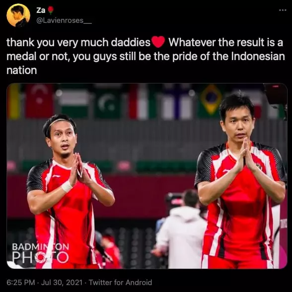 Ahsan Hendra di olimpiade 2020 © berbagai sumber Ahsan Hendra di olimpiade 2020 © berbagai sumber