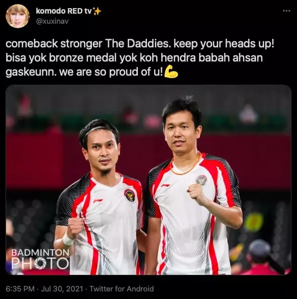 Ahsan Hendra di olimpiade 2020 © berbagai sumber Ahsan Hendra di olimpiade 2020 © berbagai sumber