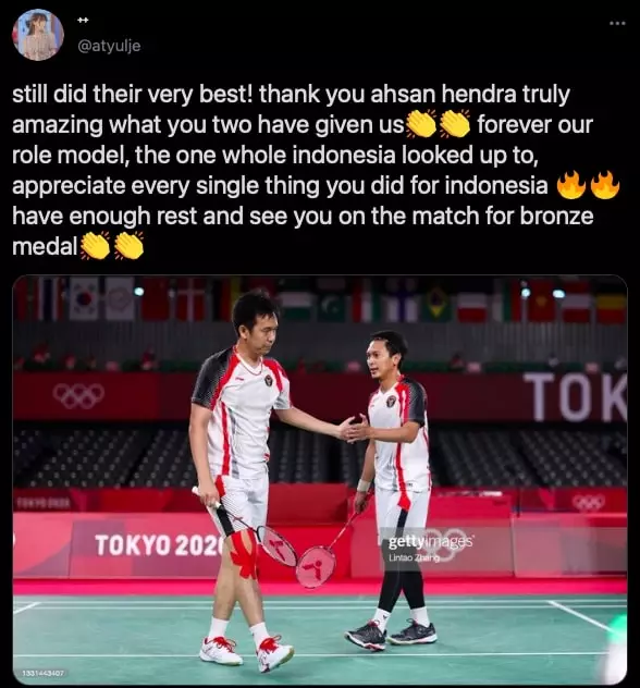 Ahsan Hendra di olimpiade 2020 © berbagai sumber Ahsan Hendra di olimpiade 2020 © berbagai sumber