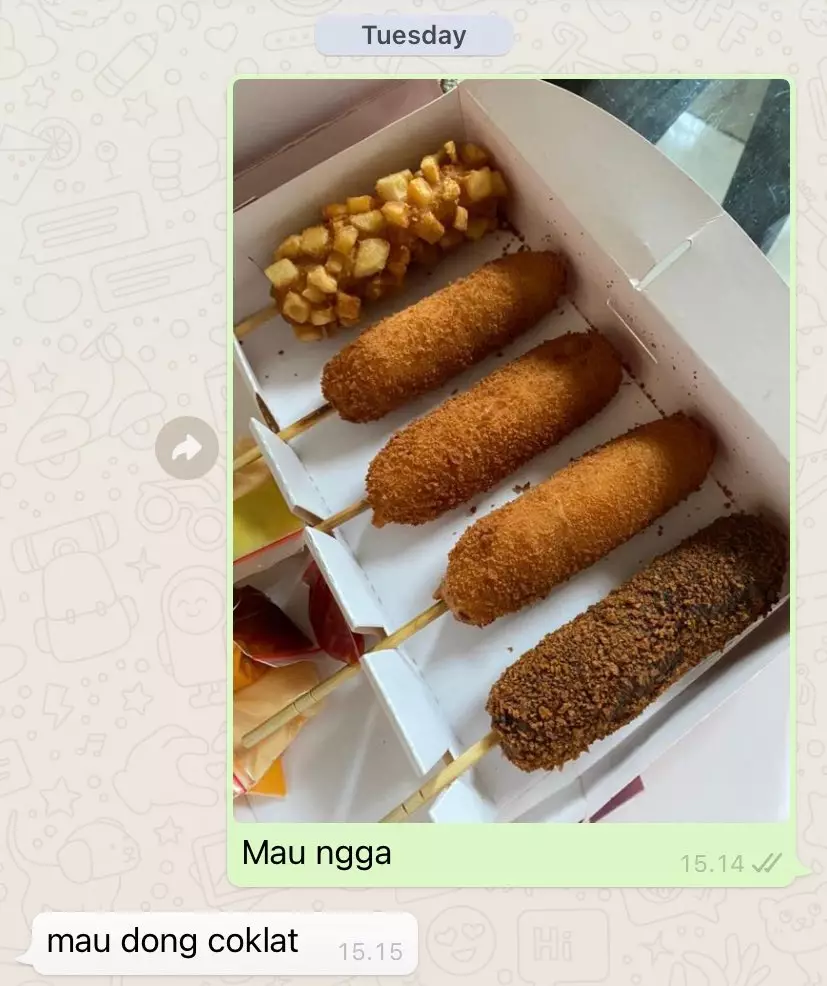 Chat kakak adik soal makanan © berbagai sumber