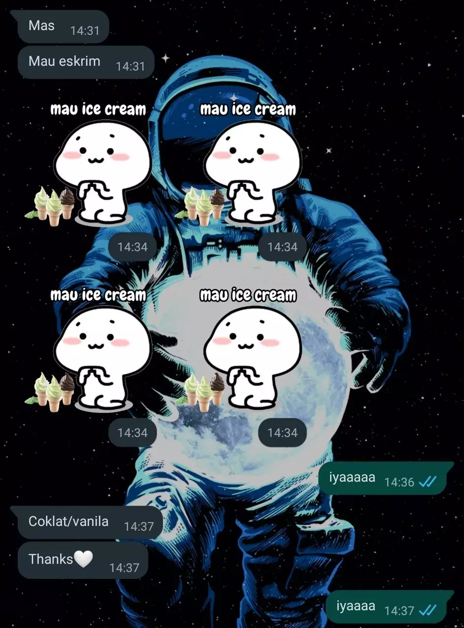 Chat kakak adik soal makanan © berbagai sumber