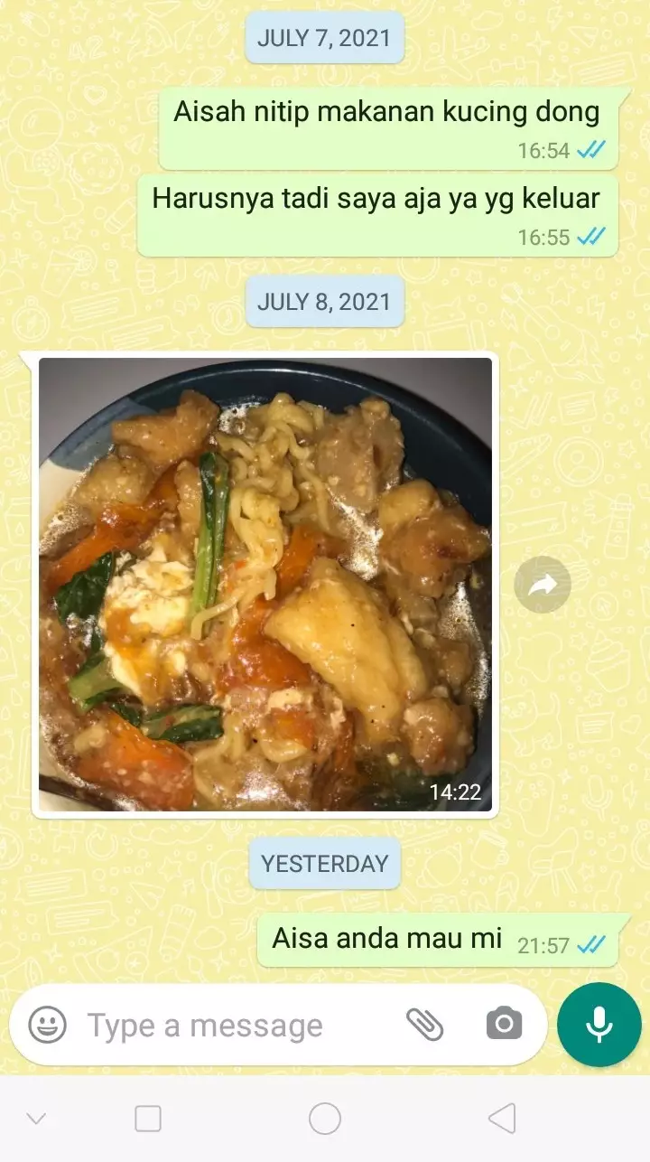 Chat kakak adik soal makanan © berbagai sumber