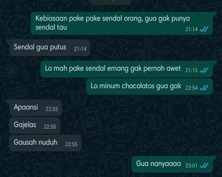 Chat kakak adik soal makanan © berbagai sumber