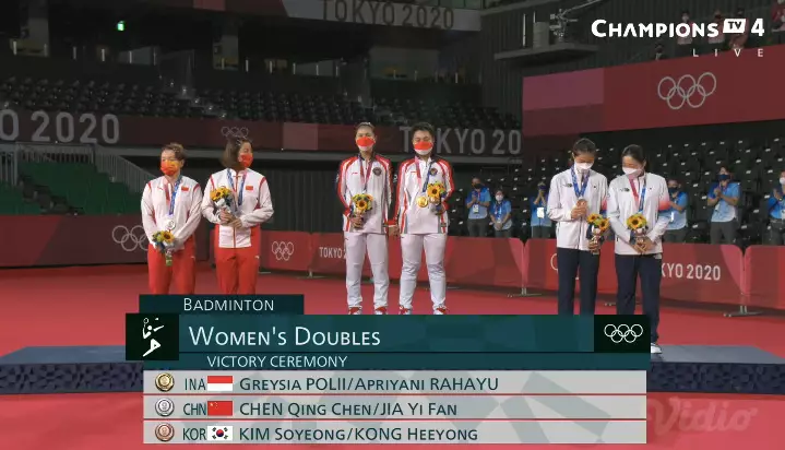 Momen Indonesia Raya berkumandang di Tokyo © Champions TV