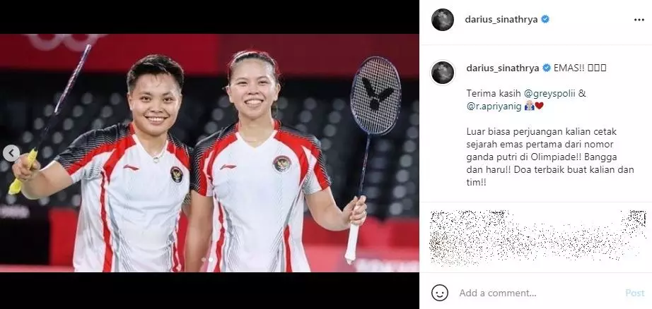 seleb tonton tonton final bulutangkis © instagram seleb tonton tonton final bulutangkis © instagram
