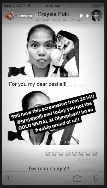 Tulisan mimpi Greysia Polii di video klip Agnez Mo Instagram