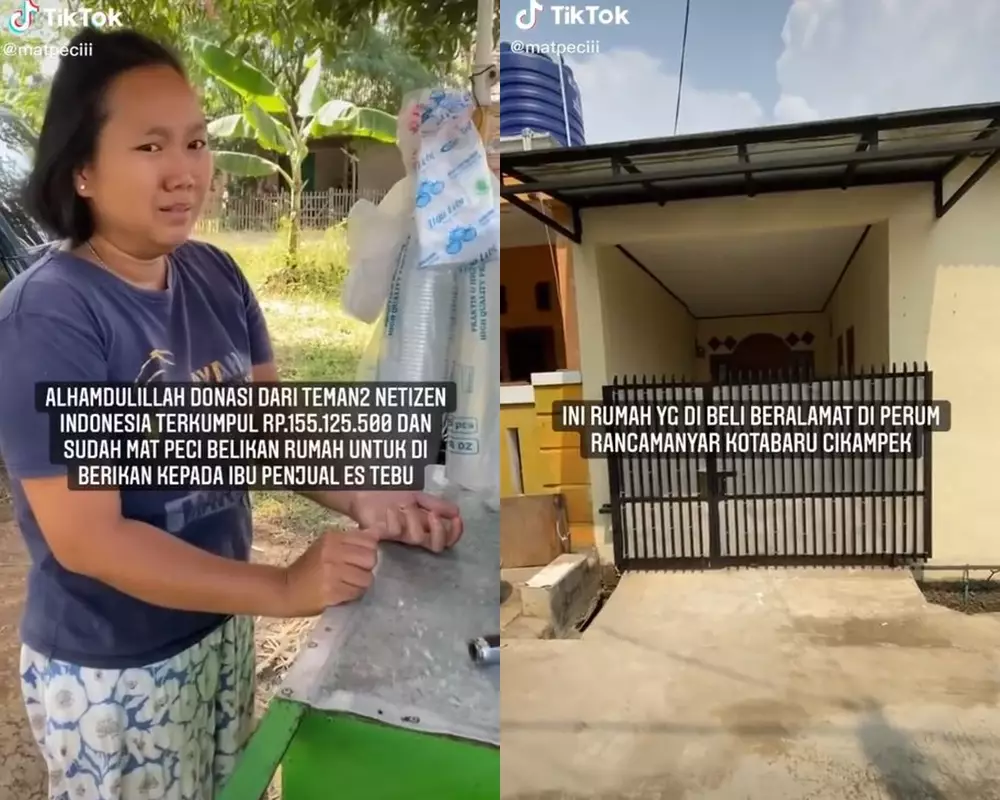 penjual es tebu dapat rumah © TikTok penjual es tebu dapat rumah © TikTok