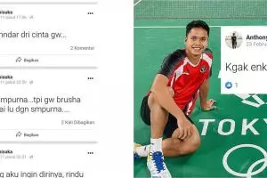 Lagi viral, 7 status jadul Anthony Ginting di FB soal asmara ini kocak
