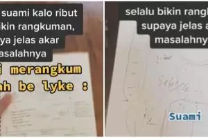 Viral istri bikin rangkuman saat bertengkar dengan suami, unik banget