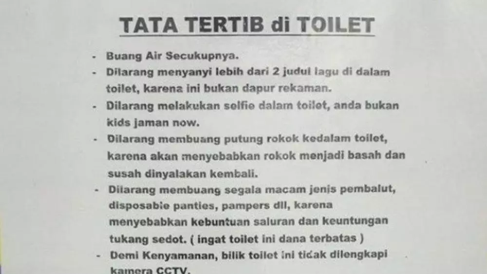 tata tertib lucu di toilet © 2021 1cak.com