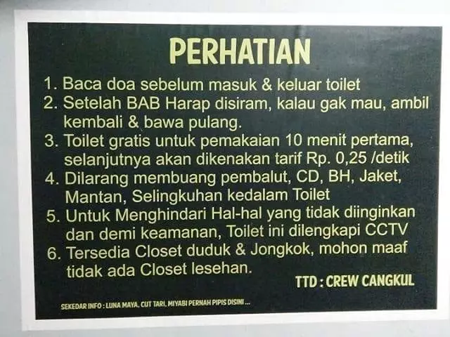tata tertib lucu di toilet © 2021 1cak.com