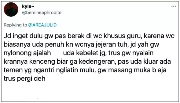 Curhatan siswa kebelet 6 © Twitter