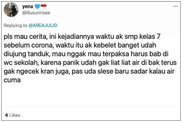 Curhatan siswa kebelet 10 © Twitter
