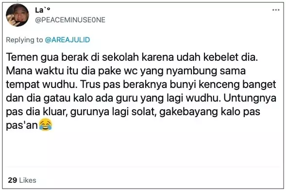 Curhatan siswa kebelet 11 © Twitter