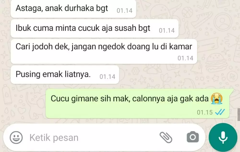 Chat lucu keluh kesah emak © berbagai sumber