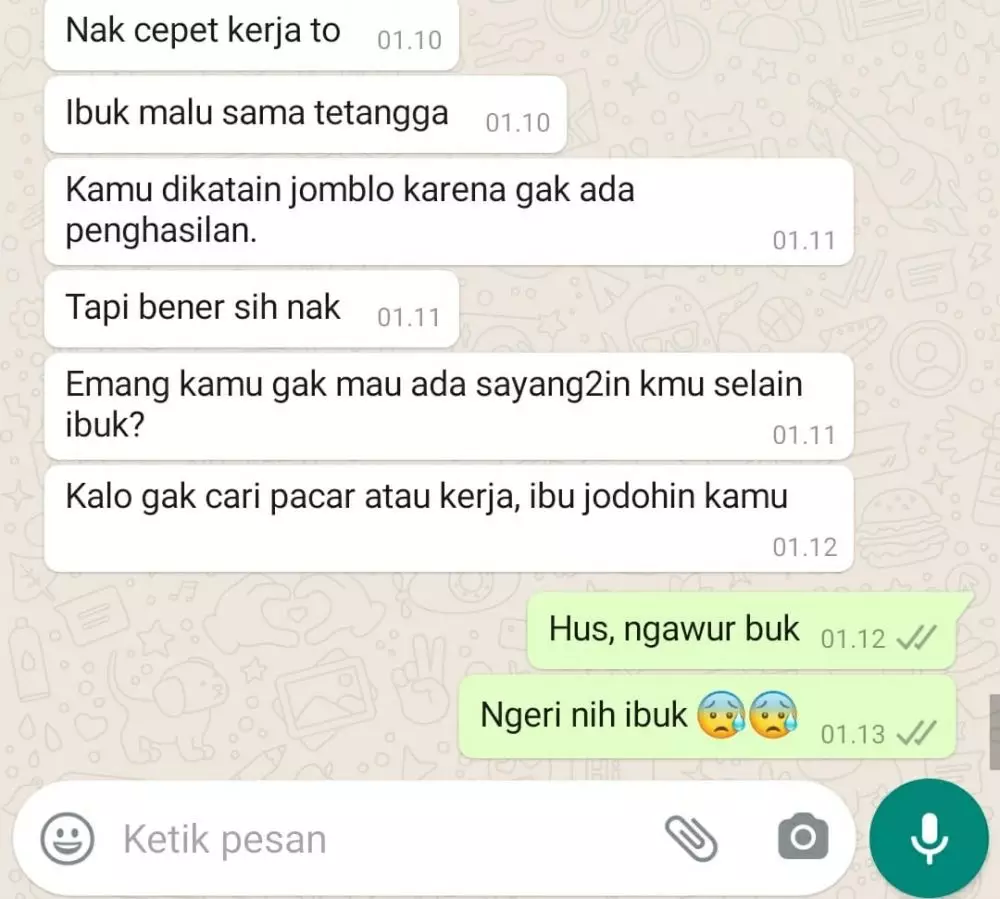 Chat lucu keluh kesah emak © berbagai sumber