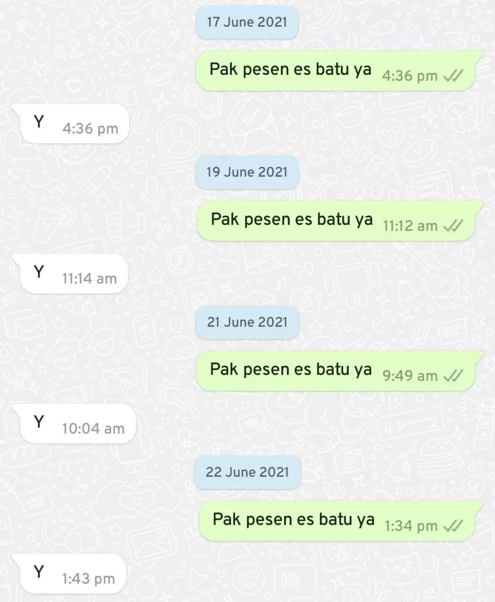 Chat anak kos dan pemilik warung © berbagai sumber