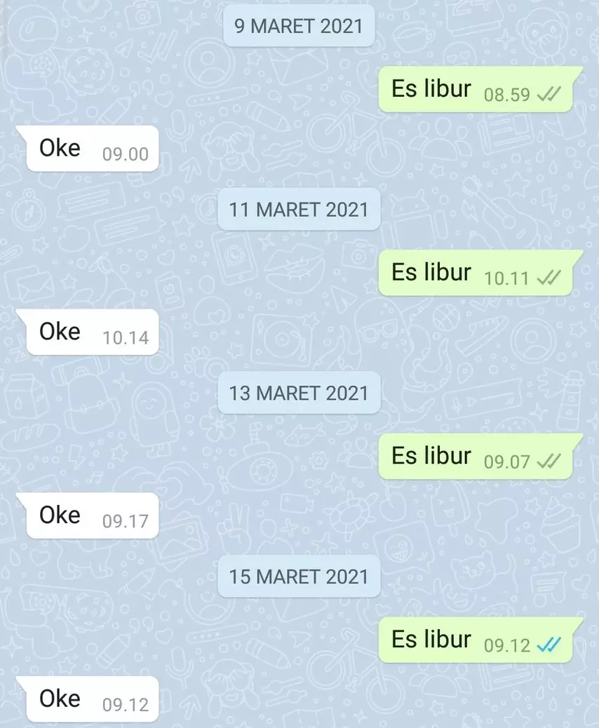 Chat anak kos dan pemilik warung © berbagai sumber