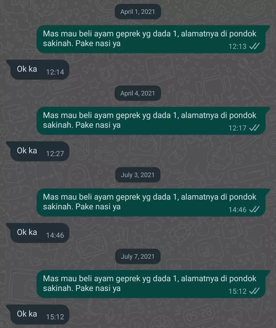 Chat anak kos dan pemilik warung © berbagai sumber