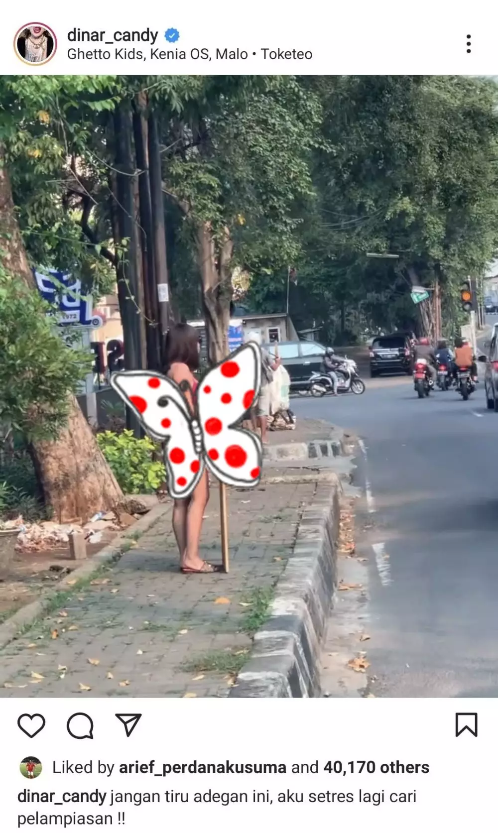 Dinar Candy nekat turun ke jalan pakai bikini Instagram