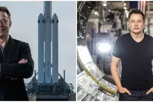Elon Musk gendong baby X saat cek mesin pesawat, curi perhatian